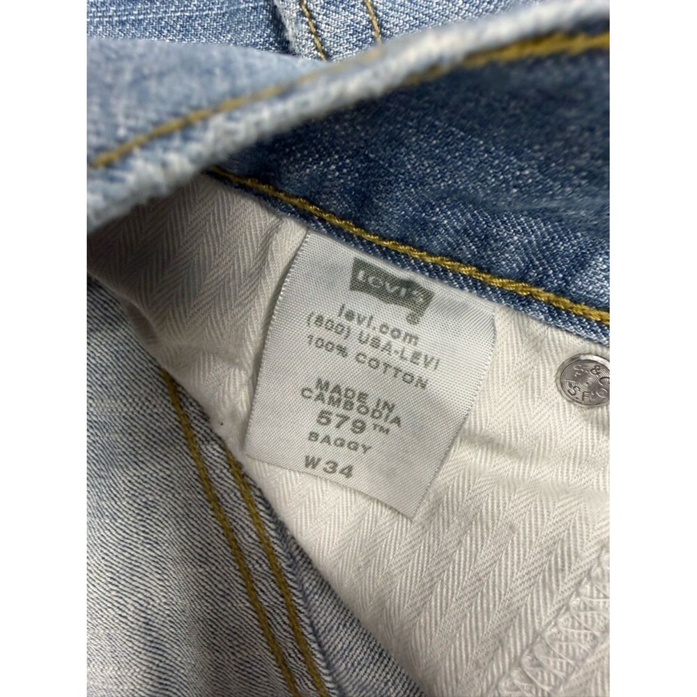 Levi's Light Blue Denim Men's Baggy Shorts Size 34 - Picture 3 of 12